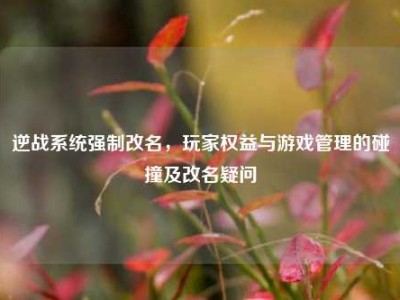 逆战系统强制改名，玩家权益与游戏管理的碰撞及改名疑问