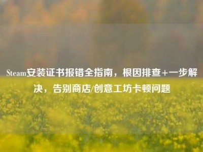 Steam安装证书报错全指南，根因排查+一步解决，告别商店/创意工坊卡顿问题