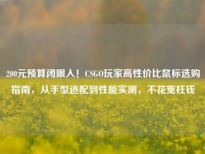 200元预算闭眼入！CSGO玩家高性价比鼠标选购指南，从手型适配到性能实测，不花冤枉钱