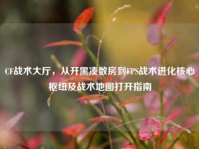 CF战术大厅，从开黑凑数房到FPS战术进化核心枢纽及战术地图打开指南