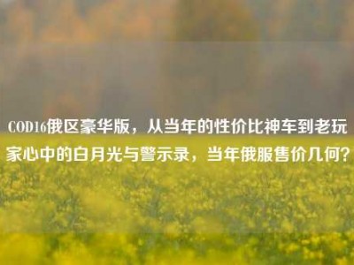 COD16俄区豪华版，从当年的性价比神车到老玩家心中的白月光与警示录，当年俄服售价几何？
