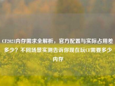 CF2021内存需求全解析，官方配置与实际占用差多少？不同场景实测告诉你现在玩CF需要多少内存