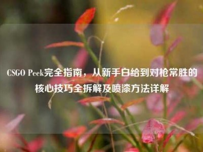 CSGO Peek完全指南，从新手白给到对枪常胜的核心技巧全拆解及喷漆方法详解