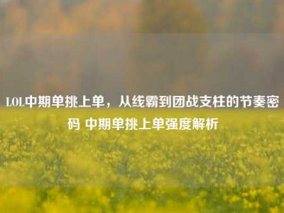 LOL中期单挑上单，从线霸到团战支柱的节奏密码 中期单挑上单强度解析