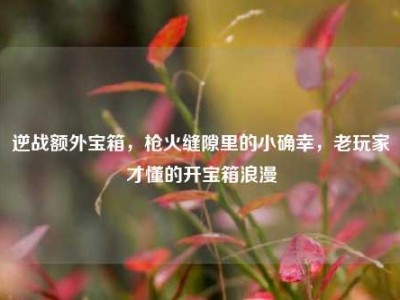 逆战额外宝箱，枪火缝隙里的小确幸，老玩家才懂的开宝箱浪漫