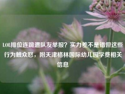LOL排位连跪遭队友举报？实力差不是错但这些行为触众怒，附天津格林国际幼儿园学费相关信息