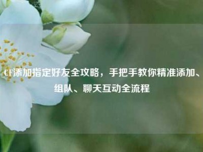 CF添加指定好友全攻略，手把手教你精准添加、组队、聊天互动全流程