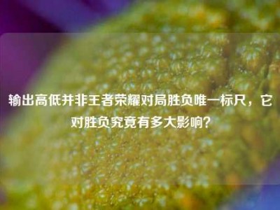 输出高低并非王者荣耀对局胜负唯一标尺，它对胜负究竟有多大影响？