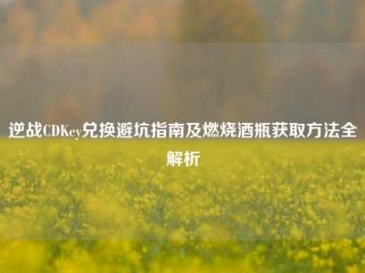 逆战CDKey兑换避坑指南及燃烧酒瓶获取方法全解析