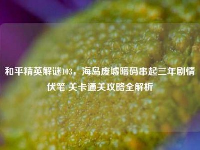 和平精英解谜103，海岛废墟暗码串起三年剧情伏笔 关卡通关攻略全解析