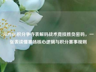 从PUBG积分争夺表解码战术竞技胜负密码，一张表读懂赛场核心逻辑与积分赛事规则