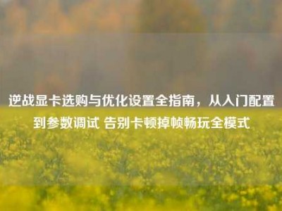 逆战显卡选购与优化设置全指南，从入门配置到参数调试 告别卡顿掉帧畅玩全模式