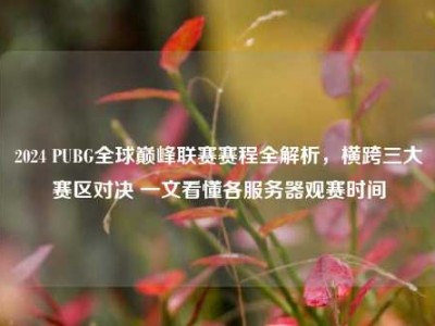 2024 PUBG全球巅峰联赛赛程全解析，横跨三大赛区对决 一文看懂各服务器观赛时间