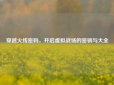 穿越火线密码，开启虚拟战场的密钥与大全