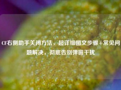 CF右侧助手关闭方法，超详细图文步骤+常见问题解决，彻底告别弹窗干扰