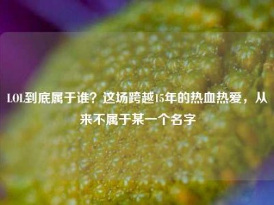 LOL到底属于谁？这场跨越15年的热血热爱，从来不属于某一个名字