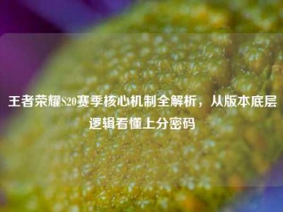 王者荣耀S20赛季核心机制全解析，从版本底层逻辑看懂上分密码