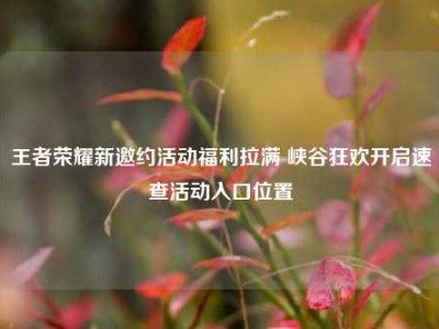 王者荣耀新邀约活动福利拉满 峡谷狂欢开启速查活动入口位置