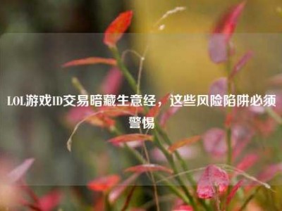 LOL游戏ID交易暗藏生意经，这些风险陷阱必须警惕