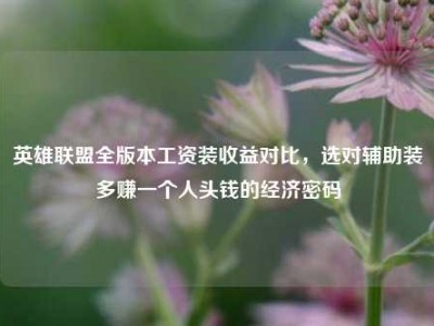 英雄联盟全版本工资装收益对比，选对辅助装多赚一个人头钱的经济密码