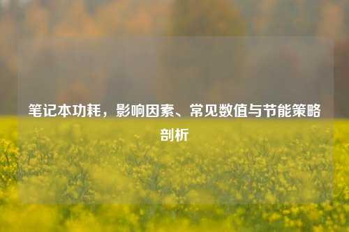 笔记本功耗，影响因素、常见数值与节能策略剖析