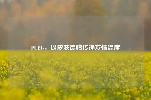 PUBG，以皮肤馈赠传递友情温度