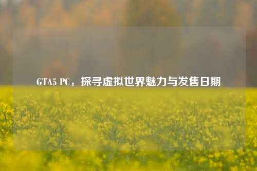 GTA5 PC，探寻虚拟世界魅力与发售日期
