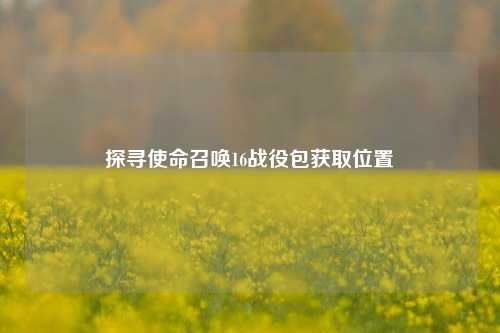 探寻使命召唤16战役包获取位置