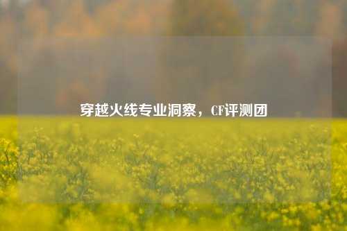 穿越火线专业洞察，CF评测团
