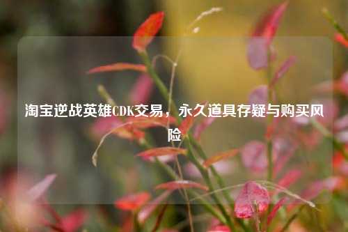 淘宝逆战英雄CDK交易，永久道具存疑与购买风险