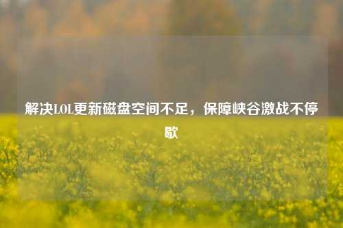 解决LOL更新磁盘空间不足，保障峡谷激战不停歇