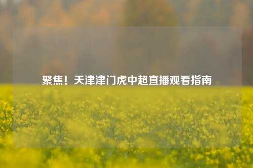 聚焦！天津津门虎中超直播观看指南