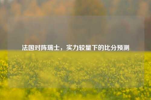法国对阵瑞士，实力较量下的比分预测