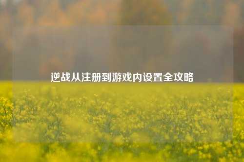 逆战从注册到游戏内设置全攻略