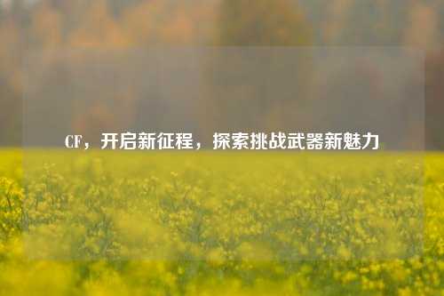 CF，开启新征程，探索挑战武器新魅力