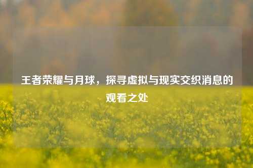 王者荣耀与月球,探寻虚拟与现实交织消息的观看之处