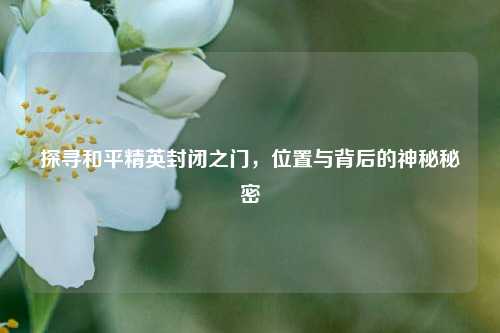 探寻和平精英封闭之门，位置与背后的神秘秘密
