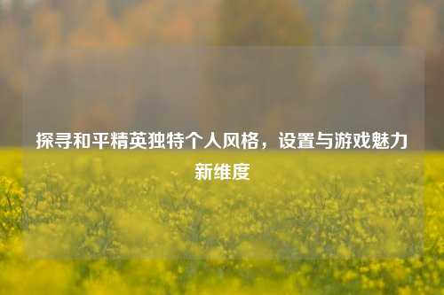 探寻和平精英独特个人风格,设置与游戏魅力新维度