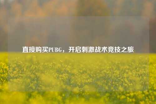 直接购买PUBG,开启刺激战术竞技之旅
