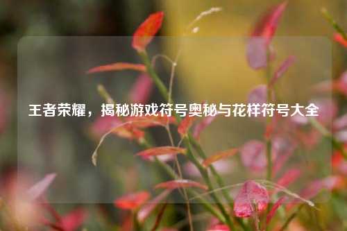 王者荣耀，揭秘游戏符号奥秘与花样符号大全