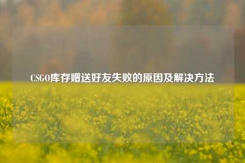 CSGO库存赠送好友失败的原因及解决方法