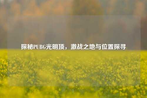 探秘PUBG光明顶,激战之地与位置探寻