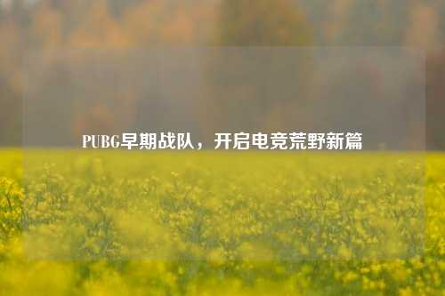 PUBG早期战队,开启电竞荒野新篇