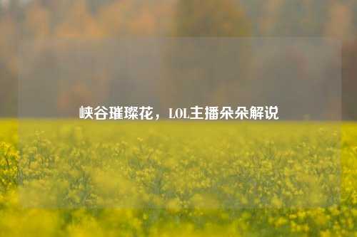 峡谷璀璨花,LOL主播朵朵解说