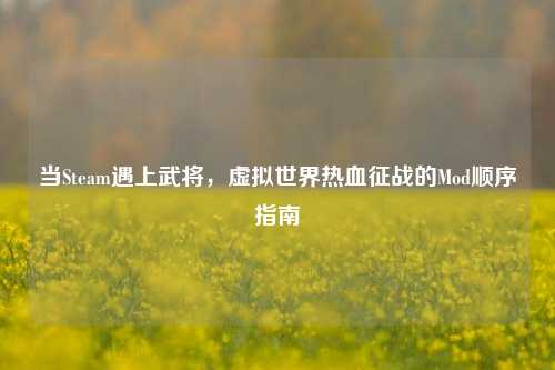 当Steam遇上武将,虚拟世界热血征战的Mod顺序指南