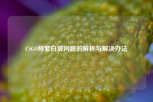 CSGO频繁白屏问题的解析与解决办法