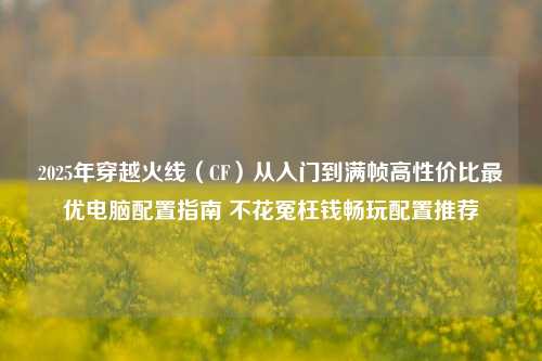 2025年穿越火线（CF）从入门到满帧高性价比最优电脑配置指南 不花冤枉钱畅玩配置推荐