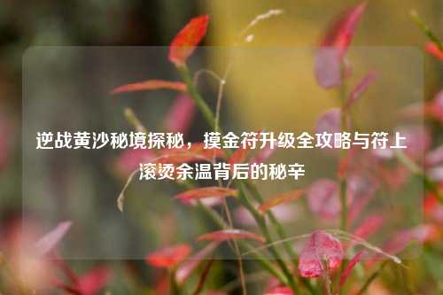 逆战黄沙秘境探秘，摸金符升级全攻略与符上滚烫余温背后的秘辛