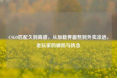 CSGO匹配久到离谱,从加载界面熬到外卖凉透,老玩家的破防与执念