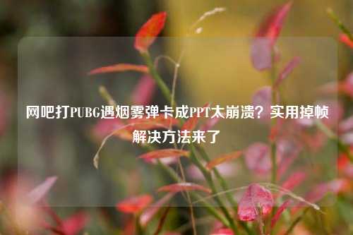 网吧打PUBG遇烟雾弹卡成PPT太崩溃?实用掉帧解决方法来了
